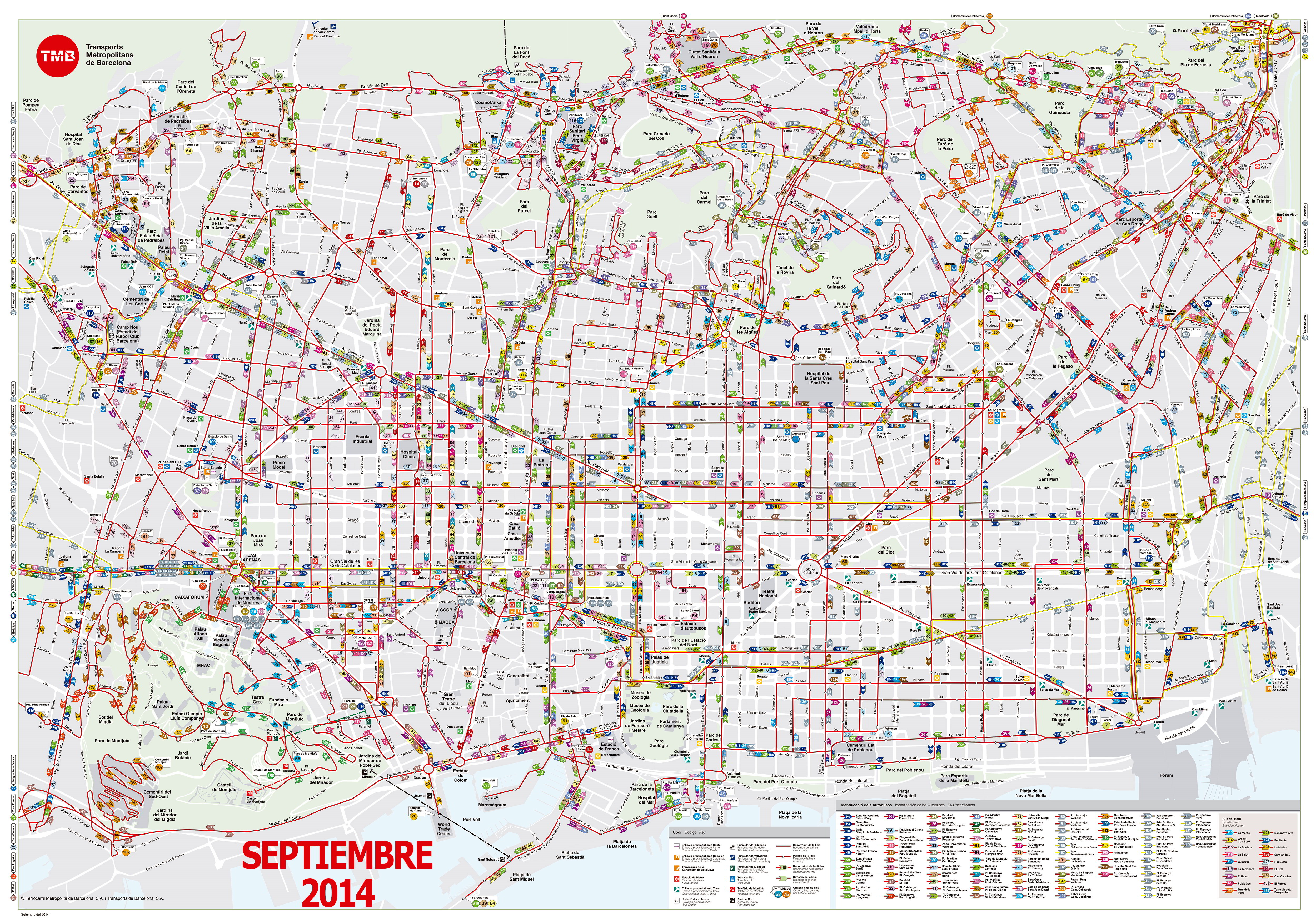 bus karta Map Barcelona bus, night bus and other buses to other destinations bus karta