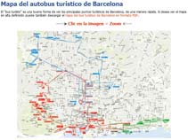 Tourist bus map of Barcelona